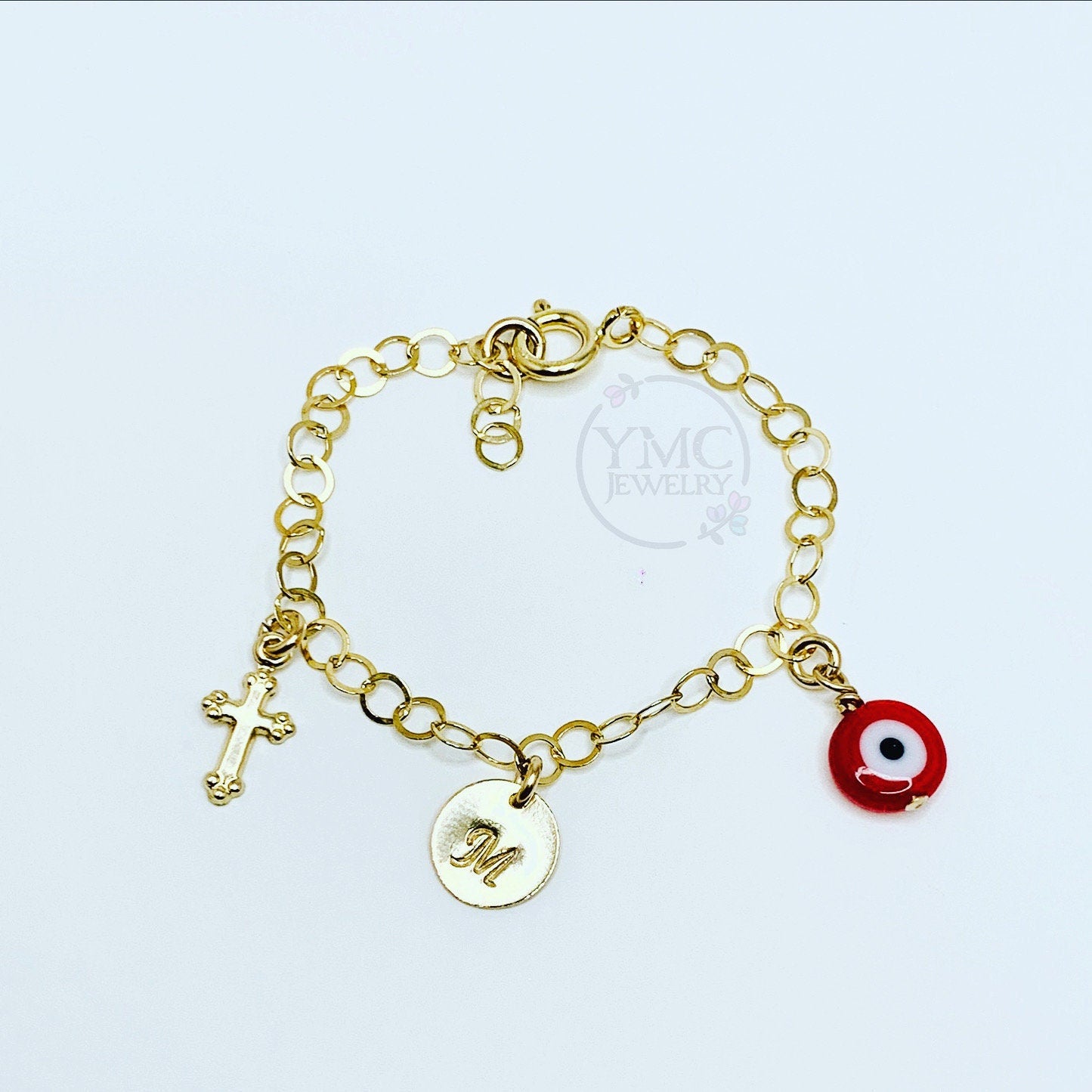 baby evil eye bracelet, red -be – ManinoCo