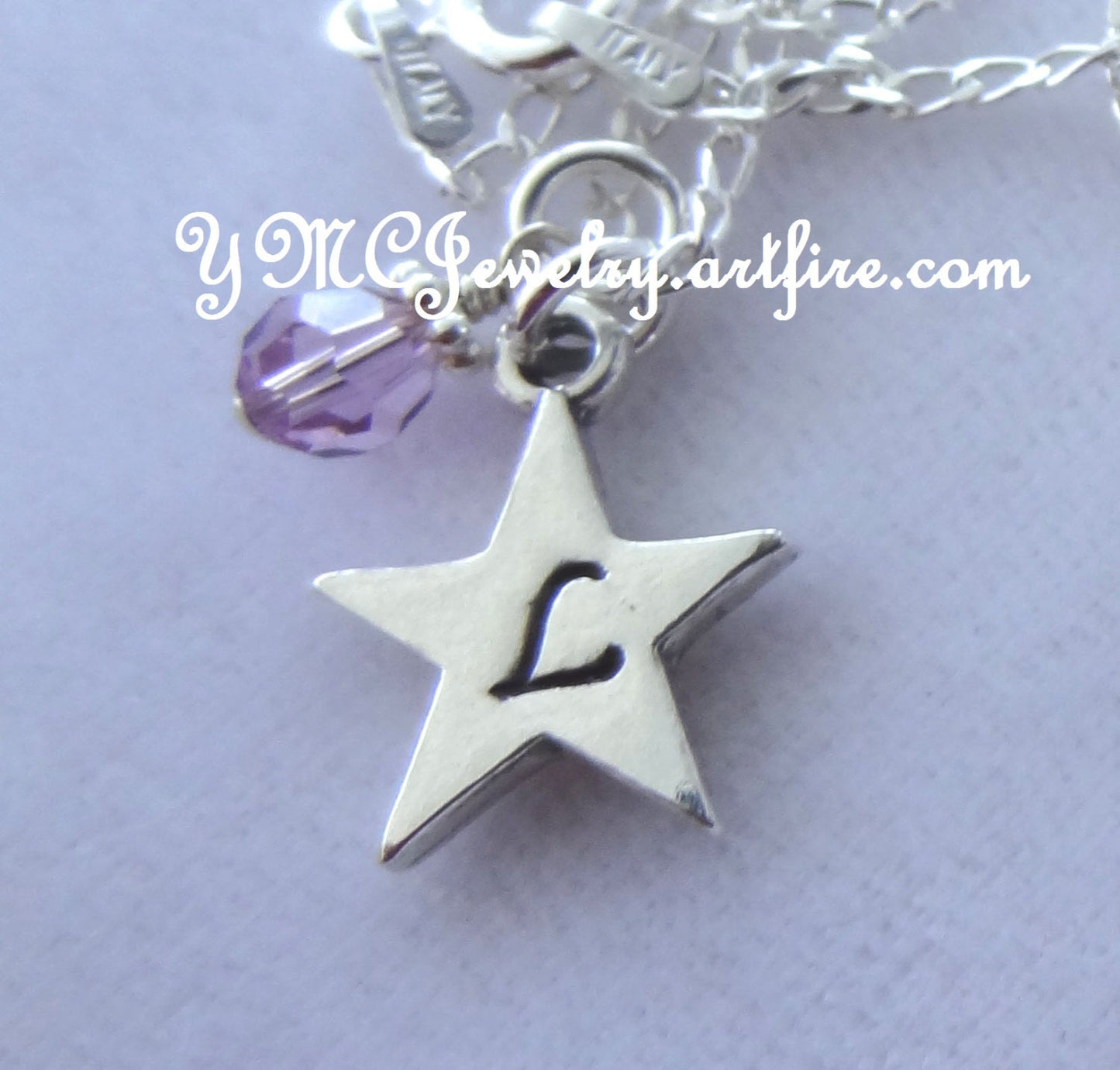 Sterling Silver Personalized Star Necklace, Birthstone Necklace, Initial Necklace, Personalized Bridesmaid Gift, New Mom Mother, Flower Girl